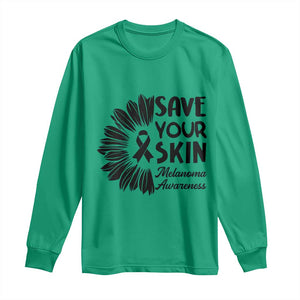 Skin Cancer Fighter Long Sleeve Shirt Save Your Skin TS12 Irish Green Print Your Wear