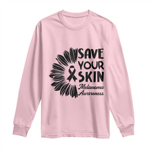 Skin Cancer Fighter Long Sleeve Shirt Save Your Skin TS12 Light Pink Print Your Wear