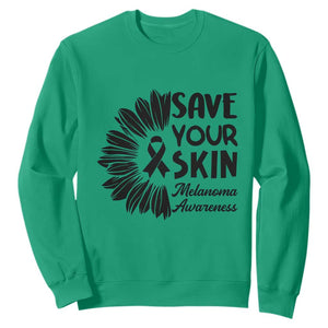 Skin Cancer Fighter Sweatshirt Save Your Skin TS12 Irish Green Print Your Wear