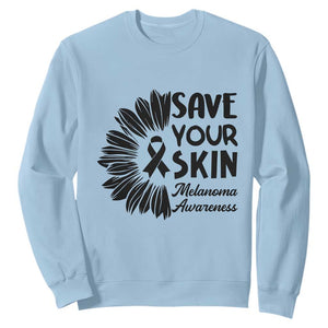 Skin Cancer Fighter Sweatshirt Save Your Skin TS12 Light Blue Print Your Wear