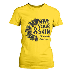 Skin Cancer Fighter T Shirt For Women Save Your Skin TS12 Daisy Print Your Wear