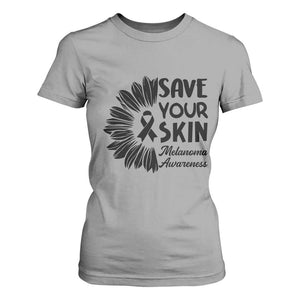 Skin Cancer Fighter T Shirt For Women Save Your Skin TS12 Sport Gray Print Your Wear