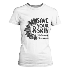 Skin Cancer Fighter T Shirt For Women Save Your Skin TS12 White Print Your Wear