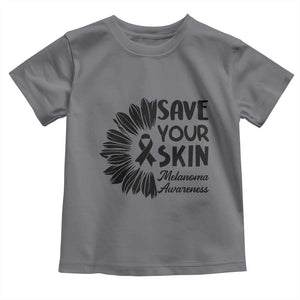 Skin Cancer Fighter Toddler T Shirt Save Your Skin TS12 Charcoal Print Your Wear