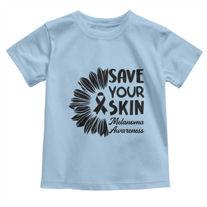 Skin Cancer Fighter Toddler T Shirt Save Your Skin TS12 Light Blue Print Your Wear