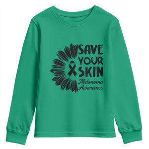 Skin Cancer Fighter Youth Sweatshirt Save Your Skin TS12 Irish Green Print Your Wear