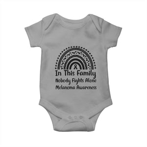 In This Family Nobody Fights Alone Baby Onesie Melanoma Warrior Support TS12 Sport Gray Print Your Wear