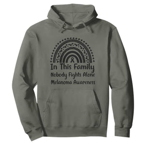 In This Family Nobody Fights Alone Hoodie Melanoma Warrior Support TS12 Military Green Print Your Wear