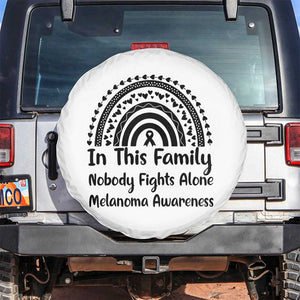 In This Family Nobody Fights Alone Spare Tire Cover Melanoma Warrior Support TS12 No hole White Print Your Wear