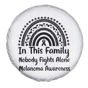 In This Family Nobody Fights Alone Spare Tire Cover Melanoma Warrior Support TS12 Print Your Wear