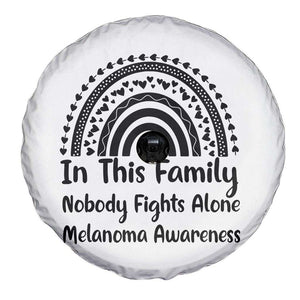 In This Family Nobody Fights Alone Spare Tire Cover Melanoma Warrior Support TS12 Print Your Wear