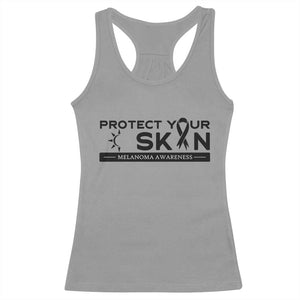 Melanoma Prevention Awareness Racerback Tank Top Protect Your Skin TS12 Sport Gray Print Your Wear