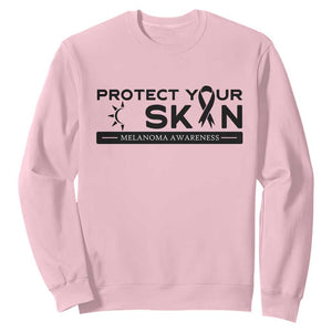 Melanoma Prevention Awareness Sweatshirt Protect Your Skin TS12 Light Pink Print Your Wear