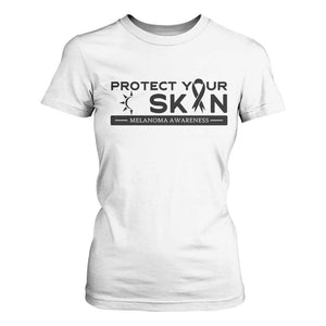 Melanoma Prevention Awareness T Shirt For Women Protect Your Skin TS12 White Print Your Wear