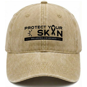 Melanoma Prevention Awareness Washed Cotton Baseball Cap Protect Your Skin TS12 Print Your Wear