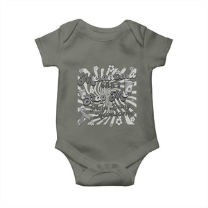 Melanoma Awareness Support Squad Baby Onesie Melanoma Can't Stop Me TS12 Military Green Print Your Wear