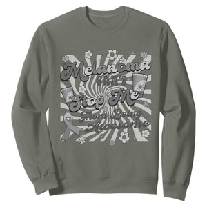 Melanoma Awareness Support Squad Sweatshirt Melanoma Can't Stop Me TS12 Military Green Print Your Wear