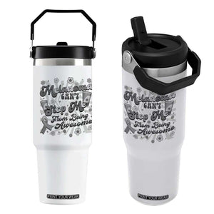 Melanoma Awareness Support Squad Flip Straw Tumbler Melanoma Can't Stop Me TS12 One Size: 30 oz White Print Your Wear