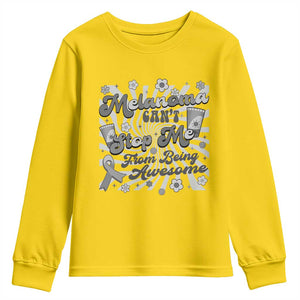 Melanoma Awareness Support Squad Youth Sweatshirt Melanoma Can't Stop Me TS12 Daisy Print Your Wear