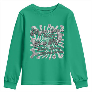 Melanoma Awareness Support Squad Youth Sweatshirt Melanoma Can't Stop Me TS12 Irish Green Print Your Wear