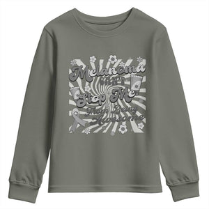Melanoma Awareness Support Squad Youth Sweatshirt Melanoma Can't Stop Me TS12 Military Green Print Your Wear