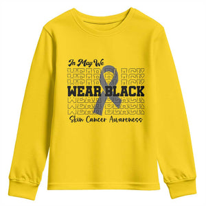 Skin Cancer Awareness Month Youth Sweatshirt In May We Wear Black TS12 Daisy Print Your Wear