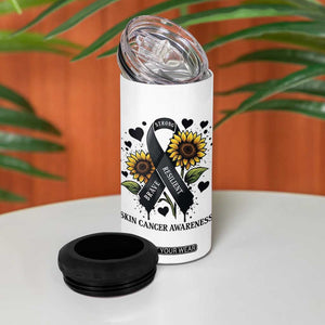 Sunflower Skin Cancer Awareness 4 in 1 Can Cooler Tumbler Brave Strong Resilient TS12 Print Your Wear