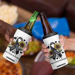 Sunflower Skin Cancer Awareness 4 in 1 Can Cooler Tumbler Brave Strong Resilient TS12 Print Your Wear