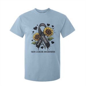 Sunflower Skin Cancer Awareness T Shirt For Kid Brave Strong Resilient TS12 Light Blue Print Your Wear