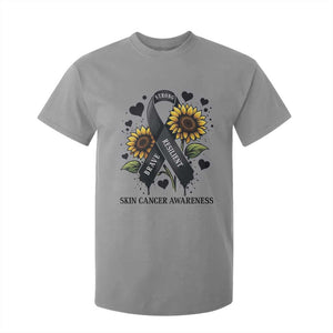 Sunflower Skin Cancer Awareness T Shirt For Kid Brave Strong Resilient TS12 Sport Gray Print Your Wear