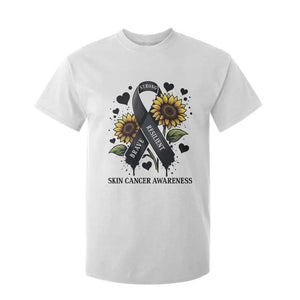 Sunflower Skin Cancer Awareness T Shirt For Kid Brave Strong Resilient TS12 White Print Your Wear