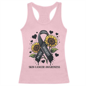 Sunflower Skin Cancer Awareness Racerback Tank Top Brave Strong Resilient TS12 Light Pink Print Your Wear