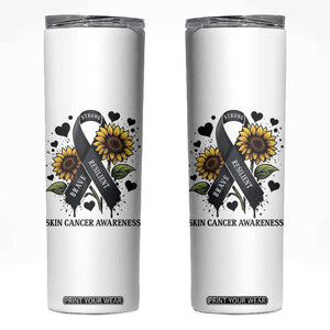 Sunflower Skin Cancer Awareness Skinny Tumbler Brave Strong Resilient TS12 White Print Your Wear