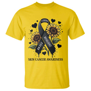 Sunflower Skin Cancer Awareness T Shirt Brave Strong Resilient TS12 Daisy Print Your Wear