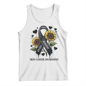 Sunflower Skin Cancer Awareness Tank Top Brave Strong Resilient TS12 White Print Your Wear
