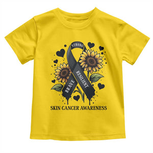 Sunflower Skin Cancer Awareness Toddler T Shirt Brave Strong Resilient TS12 Daisy Print Your Wear