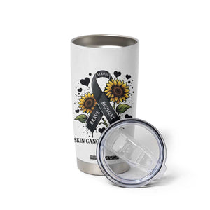 Sunflower Skin Cancer Awareness Tumbler Cup Brave Strong Resilient TS12 Print Your Wear