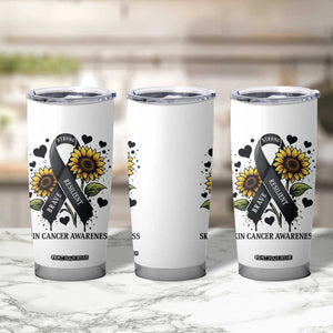 Sunflower Skin Cancer Awareness Tumbler Cup Brave Strong Resilient TS12 Print Your Wear