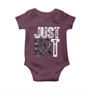 Skin Cancer Warrior Awareness Fighter Baby Onesie Just Cure It TS12 Maroon Print Your Wear
