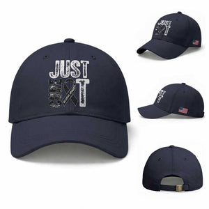 Skin Cancer Warrior Awareness Fighter Baseball Cap Just Cure It TS12 Baseball Cap Universal Fit Navy Print Your Wear