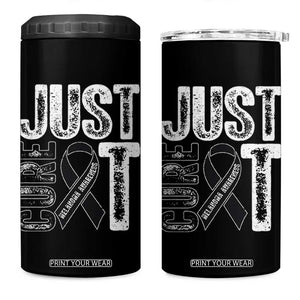 Skin Cancer Warrior Awareness Fighter 4 in 1 Can Cooler Tumbler Just Cure It TS12 One Size: 16 oz Black Print Your Wear