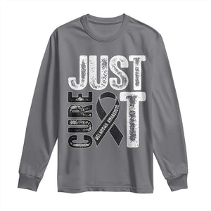 Skin Cancer Warrior Awareness Fighter Long Sleeve Shirt Just Cure It TS12 Charcoal Print Your Wear