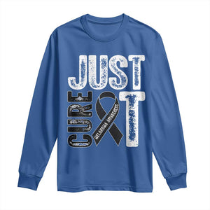 Skin Cancer Warrior Awareness Fighter Long Sleeve Shirt Just Cure It TS12 Royal Blue Print Your Wear