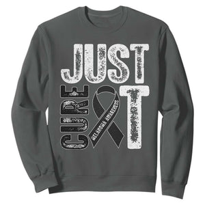 Skin Cancer Warrior Awareness Fighter Sweatshirt Just Cure It TS12 Dark Heather Print Your Wear