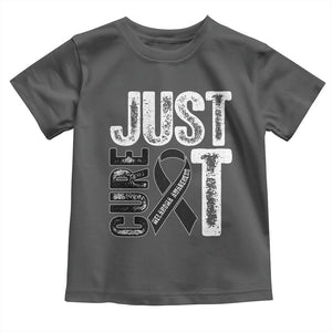 Skin Cancer Warrior Awareness Fighter Toddler T Shirt Just Cure It TS12 Dark Heather Print Your Wear