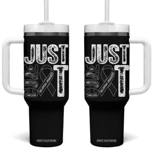 Skin Cancer Warrior Awareness Fighter Tumbler With Handle Just Cure It TS12 One Size: 40 oz Black Print Your Wear