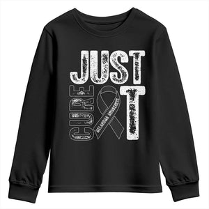 Skin Cancer Warrior Awareness Fighter Youth Sweatshirt Just Cure It TS12 Black Print Your Wear
