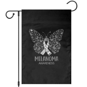Just Cure It Garden Flag Melanoma Warrior Butterfly Support TS12 Black Print Your Wear