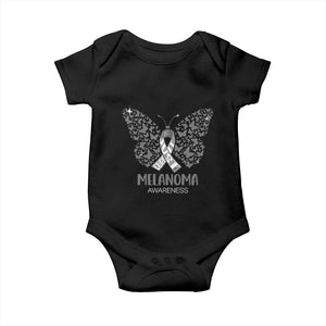 Just Cure It Baby Onesie Melanoma Warrior Butterfly Support TS12 Black Print Your Wear