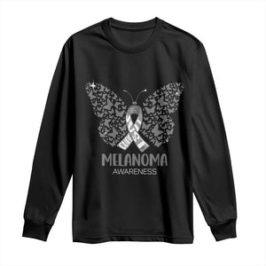Just Cure It Long Sleeve Shirt Melanoma Warrior Butterfly Support TS12 Black Print Your Wear
